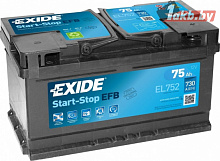 Аккумулятор Exide Start-Stop EFB EL752 (75 A/h), 730A R+