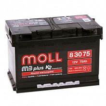 Аккумулятор MOLL M3+ (75 A/h), 680А R+