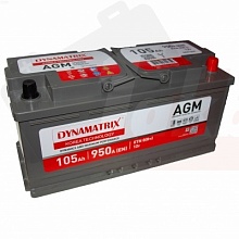 Аккумулятор DYNAMATRIX-KOREA AGM DEK1050 (105 A/h), 950A R+