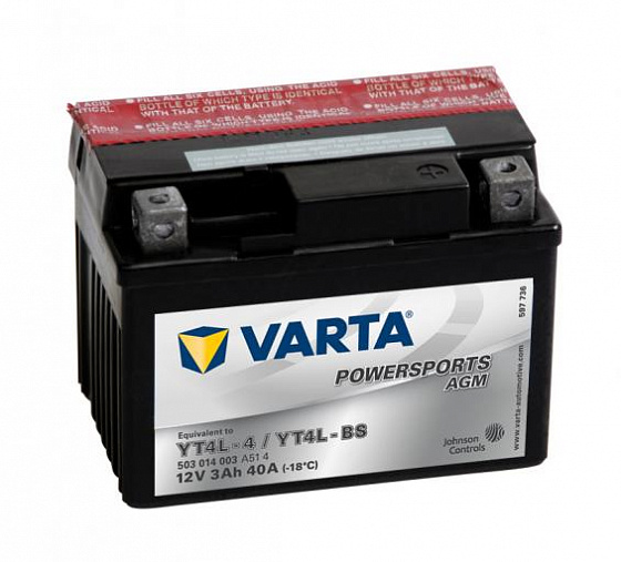 Varta Powersports AGM (3 A/h), 40A R+