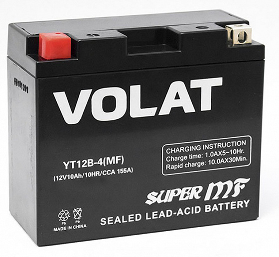 VOLAT YT12B-4 (MF) AGM (10 A/h), 155A L+