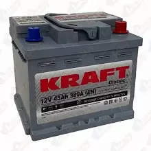 Аккумулятор Kraft (45 A/h), 380A R+ низ.