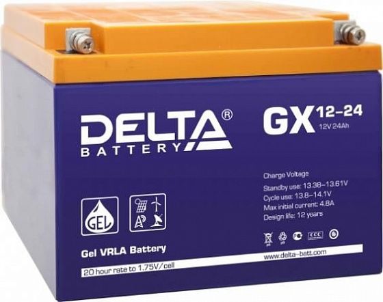 Аккумулятор для ИБП Delta GX 12-24 12V-24 Ah