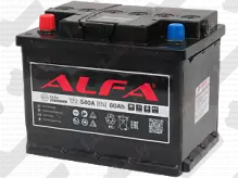Аккумулятор ALFA Standart (60 A/h) 540A, L+