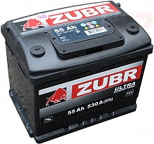 Аккумулятор Zubr Ultra (55 A/h), 530А L+