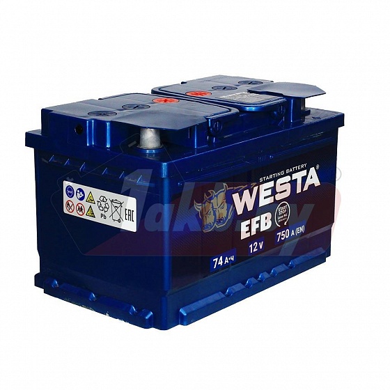 Westa Premium EFB (74 A/h), 750A R+ низ.