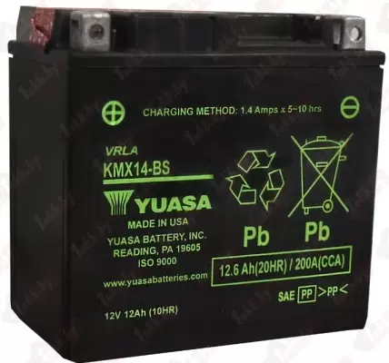 Yuasa KMX14-BS (12 A/h), 200A L+