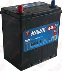 Аккумулятор HAWK Asia (40 A/h), 330A L+ с бортом
