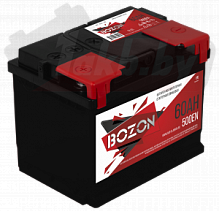 Аккумулятор BOZON (60 А/h), 500A R+