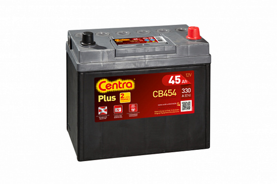 Centra Plus CB455 (45 А/ч), 300A L+