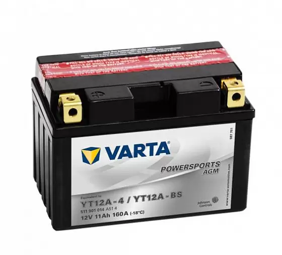 Varta Powersports AGM 511 901 014 (11 A/h), 160A L+