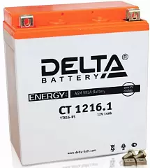 Аккумулятор Delta CT 1216.1 (YTX16-BS,YB16B-A) (16A/h), 230A L+