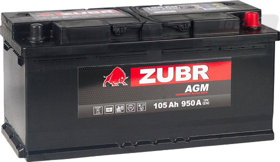 ZUBR AGM (105 A/h), 950A R+ AGM