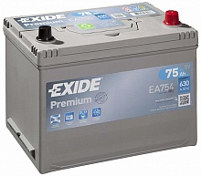 Аккумулятор Exide Premium EA754 (75 A/h), 630A R+