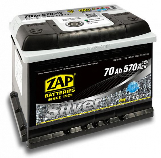Zap Silver Premium 570 25 (70 A/h), 680A R+