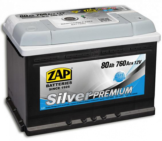 Zap Silver Premium 580 35 (80 A/h), 830A R+