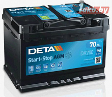 Аккумулятор Deta Start-Stop AGM DK700 (70 A/h), 760A R+
