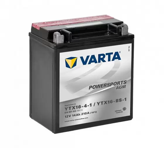 Varta Powersports AGM 514 901 022 (14 A/h), 210A L+