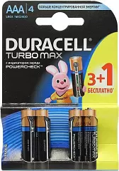 Duracell PLUS/TURBO (MAX) MX/MN2400-4 (LR03) Size"AAA", 1.5V, щелочной (alkaline)
